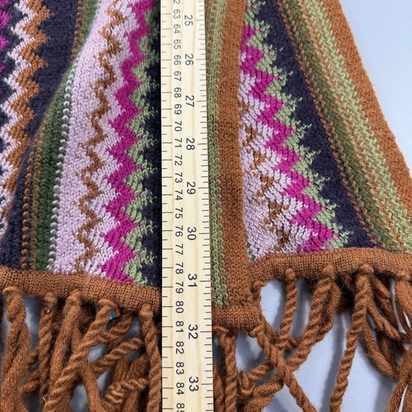 SmartWool Scarf Womens One Size Multicolor Knit Fringe Geometric Long Winter - Picture 7 of 9